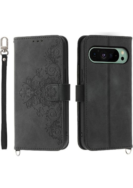 Google Piksel 9 Kabartmalı Bileklik Çoklu Kredi Kartı Için Flip Case (Yurt Dışından)