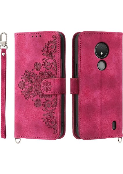 Nokia C21 Kabartmalı Darbeye Bileklik Çoklu Kredi Kartı Için Flip Case (Yurt Dışından) modelleri