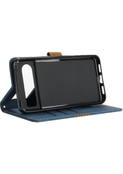 Google Piksel 8 Manyetik Kapatma Kart Yuvası Kickstand Bilek Için Cüzdan Kılıf (Yurt Dışından)