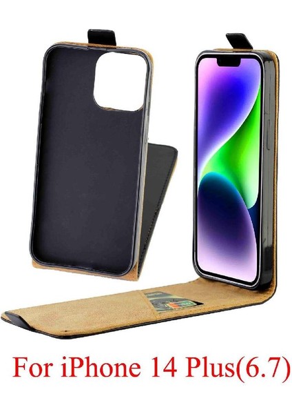 IPhone 14 Için Dikey Flip Case Artı Tpu Deri Koruyucu Kapak Tarzı (Yurt Dışından)