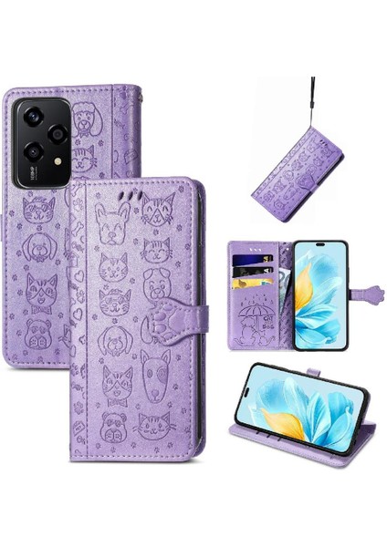 Onur Için Flip Case 200 Lite Kısa Kayış Kapak Kapak Kılıf Karikatür (Yurt Dışından)