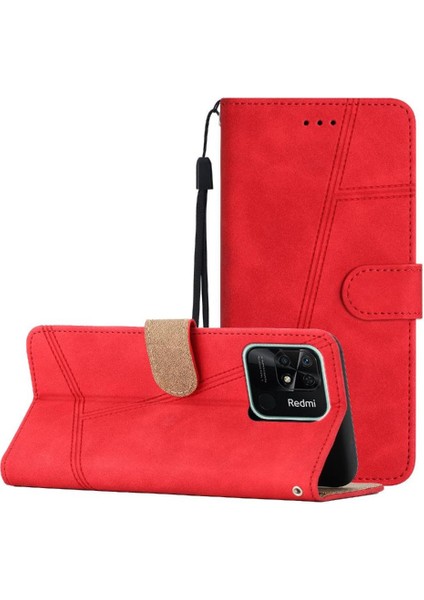 Xiaomi Redmi 10C Bilek Kayışı Flip Case Için Flip Case Folio Tam Koruma Pu (Yurt Dışından)