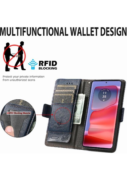Motorola Edge 50 Pro Cüzdan Ekleme Çok Renkli Çoklu Kart Için Flip Case (Yurt Dışından)