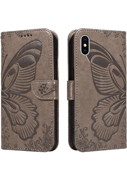 Kredi Kartı Yuvası ile IPhone Xs Max Için Flip Case Ayrılabilir El Kayışı (Yurt Dışından)