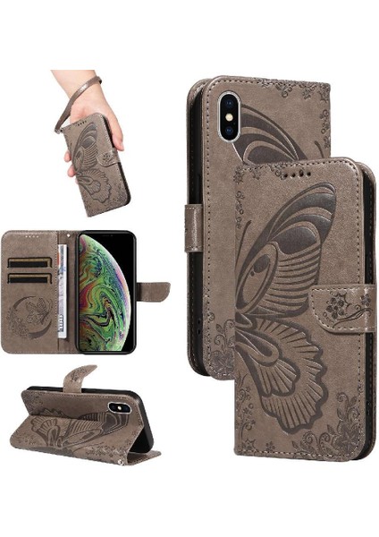 Kredi Kartı Yuvası ile IPhone Xs Max Için Flip Case Ayrılabilir El Kayışı (Yurt Dışından) modelleri