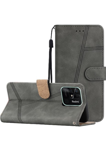 Xiaomi Redmi 10C Bilek Kayışı Flip Case Için Flip Case Folio Tam Koruma Pu (Yurt Dışından)