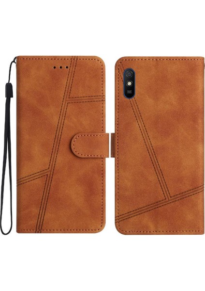 Xiaomi Redmi 9A Için Flip Case Cüzdan Pu Deri Bilek Kayışı Flip Folio (Yurt Dışından)