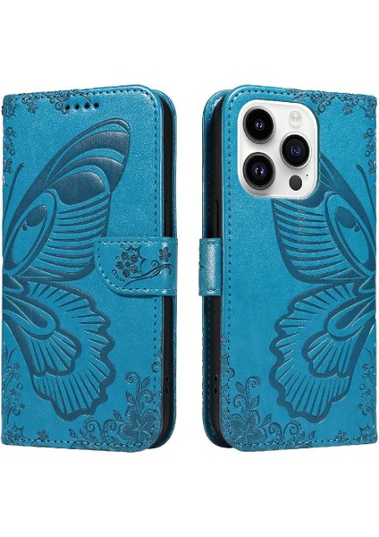 Kredi Kartı Yuvası ile IPhone 14 Pro Max Yüksek Kalite Deri Için Flip Case (Yurt Dışından)