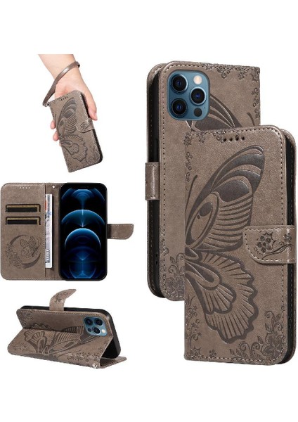Kredi Kartı Yuvası Ayrılabilir El Kayışı ile IPhone 13 Pro Için Flip Case (Yurt Dışından)