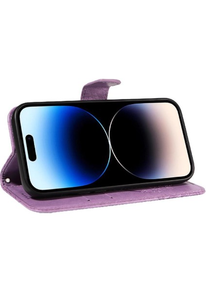Kredi Kartı Yuvası ile IPhone 14 Pro Max Yüksek Kalite Deri Için Flip Case (Yurt Dışından)
