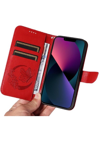 IPhone 14 Için Flip Case Artı Kredi Kartı Yuvası ile Yüksek Kaliteli Deri (Yurt Dışından) modelleri