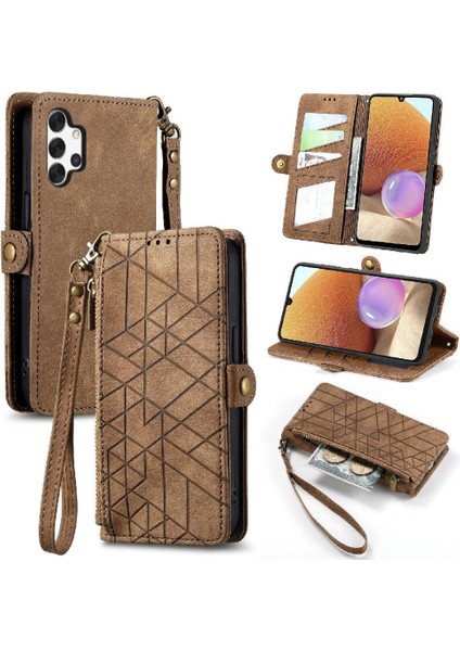 Samsung Galaxy A32 4g Için Flip Case Deri Kılıf Kapak Basit Cüzdan (Yurt Dışından)