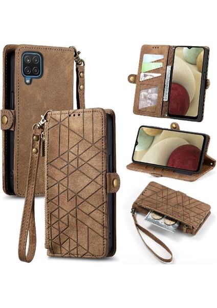 Samsung Galaxy A12 5g Için Flip Case Basit Iş Deri Kılıf Flip (Yurt Dışından)
