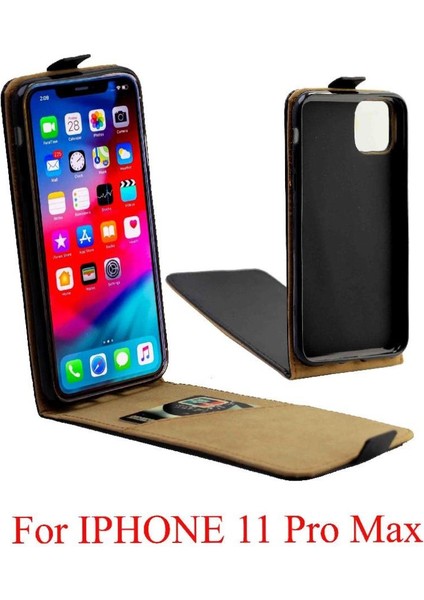 Dikey Flip Case IPhone 11 Pro Max Iş Tarzı Tpu Deri Kart (Yurt Dışından)