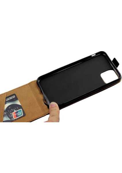 Dikey Flip Case IPhone 11 Pro Max Iş Tarzı Tpu Deri Kart (Yurt Dışından)