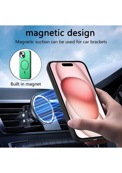 IPhone 15 Için Flip Case Hafif Kablosuz Şarj Magsafe Araba Bağlar (Yurt Dışından)