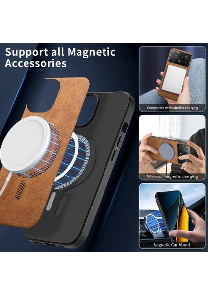 Xiaomi Poco X6 Pro 5g Için Flip Case Ince Hafif Kablosuz Şarj Araba (Yurt Dışından)