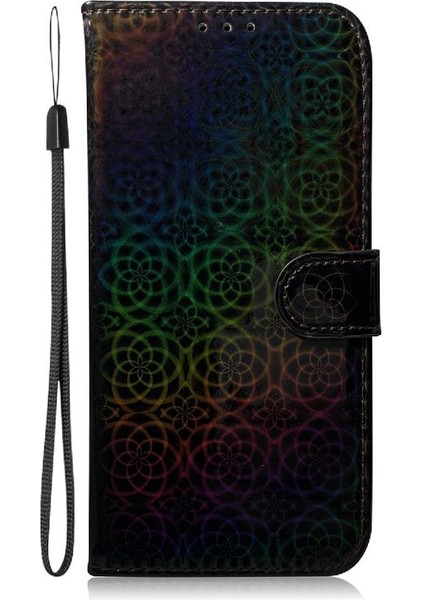 Huawei Nova 12 Için Flip Case Standı Tutucu Glitter Renkli Cüzdan Kılıf Pu (Yurt Dışından)