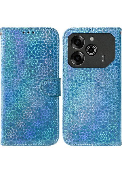 Tecno Pova 6 Pro 5g Için Flip Case Kart Yuvası Standı Tutucu Glitter Renkli (Yurt Dışından)