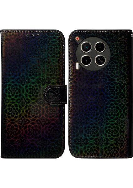 Tecno Camon Için Flip Case 30 4g/5g Glitter Renkli Kart Yuvası Standı Kılıf (Yurt Dışından)