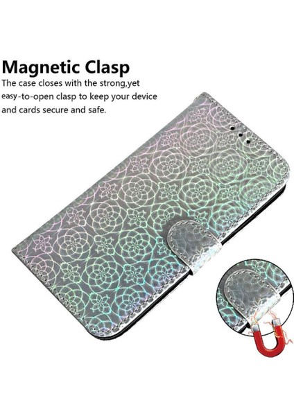 Tecno Camon Için Flip Case 30 4g/5g Glitter Renkli Kart Yuvası Standı Kılıf (Yurt Dışından)