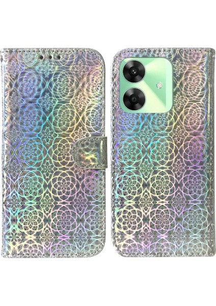 Realme C61 Için Flip Case Cüzdan Kılıf Standı Tutucu Glitter Renkli Prim (Yurt Dışından)
