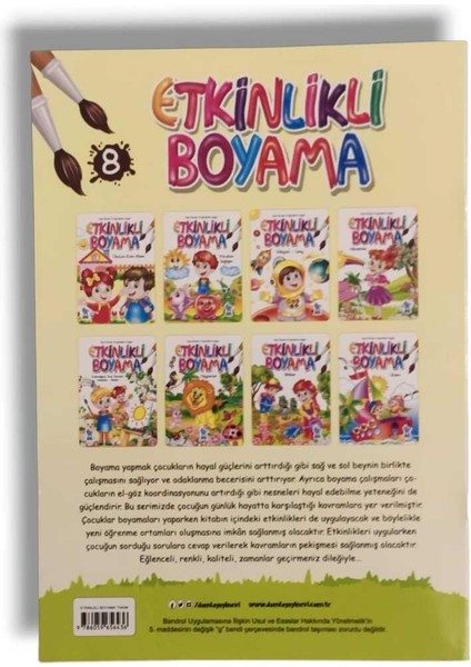 Etkinlikli Boyama Kitabı Okul Öncesi Programına Uygun + 12'li Tam Boy Kuru Boya Hediyeli