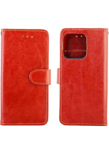 IPhone 15 Için Flip Case Pro Pu Deri Kart Tutucu Darbeye Kickstand (Yurt Dışından)