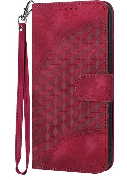 IPhone 16 Için Flip Case Artı Pu Deri Kapak Çevirin Geometrik Desen Kartı (Yurt Dışından)
