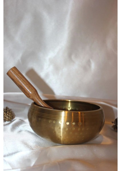 Pirinç Meditasyon Çanı Yoga Çanı Tibet Çanağı Singing Bowl 17 cm 7 Element Minderli