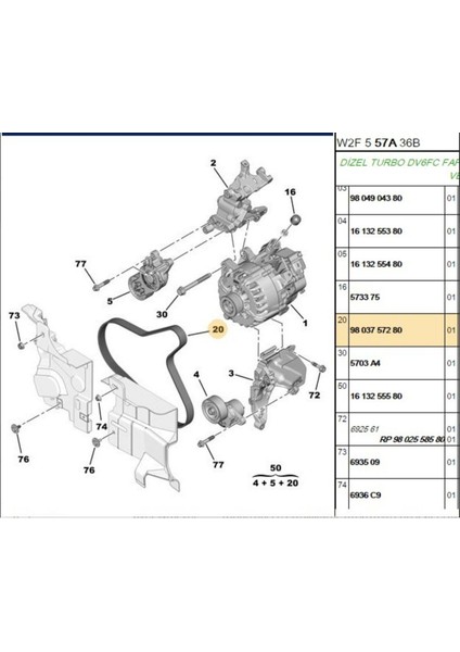 V Kayışı 308 (9803757280-6PK1004)