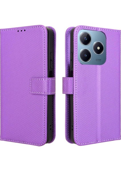 Realme C63 4g Kickstand Kart Tutucu Kapak Manyetik Cüzdan Için Kılıf (Yurt Dışından)