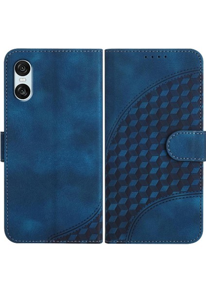 Mays Boutique Sony Xperia 10 Vı Darbeye Deri Kılıf Için Flip Case Geometrik Desen (Yurt Dışından)