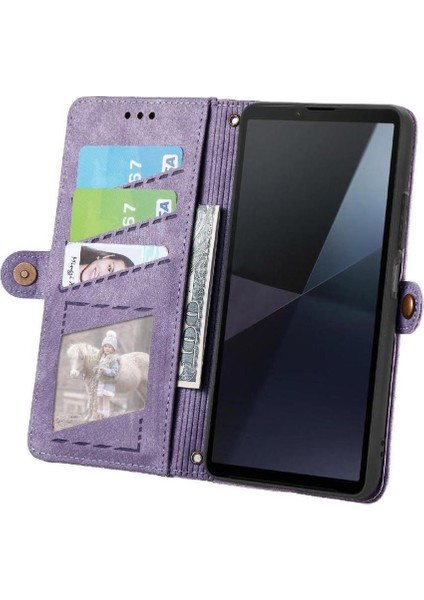 Mays Shop Sony Xperia 10 Vı Cüzdan Için Flip Case Basit Iş Darbeye Deri (Yurt Dışından)