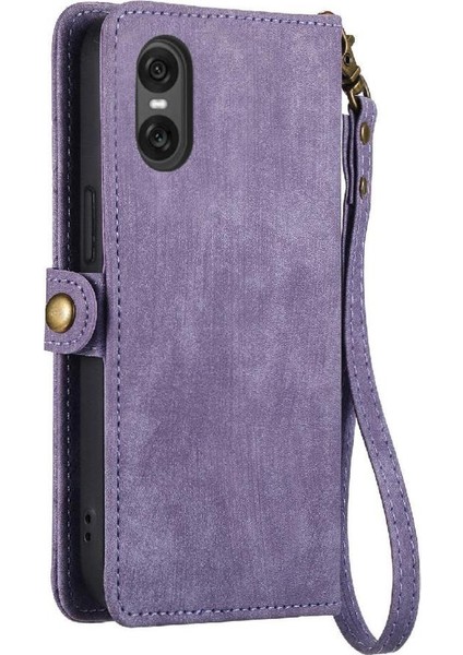 Mays Shop Sony Xperia 10 Vı Cüzdan Için Flip Case Basit Iş Darbeye Deri (Yurt Dışından)