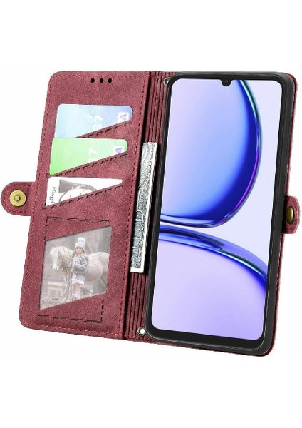 Realme Not 50 Için Flip Case Basit Iş Darbeye Kapak Kapak Cüzdan (Yurt Dışından)