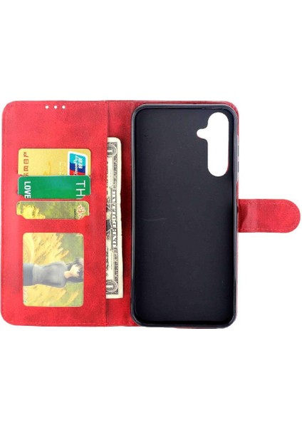 Samsung Galaxy A25 Pu Deri Kickstand Manyetik Kapatma Için Filp Durumda (Yurt Dışından)