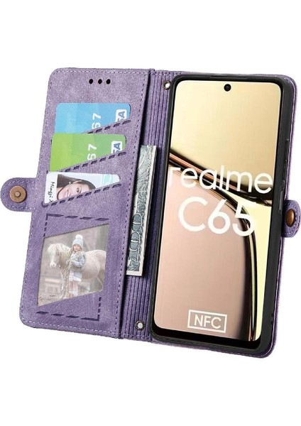 Realme C65 Flip Kapak Kılıf Için Flip Case Basit Iş Cüzdan (Yurt Dışından)