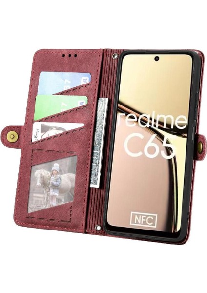 Realme C65 Flip Kapak Kılıf Için Flip Case Basit Iş Cüzdan (Yurt Dışından)