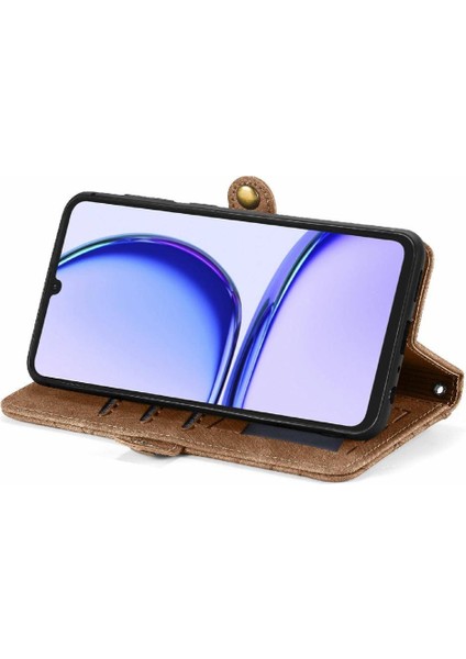 Realme Not 50 Için Flip Case Basit Iş Darbeye Kapak Kapak Cüzdan (Yurt Dışından)