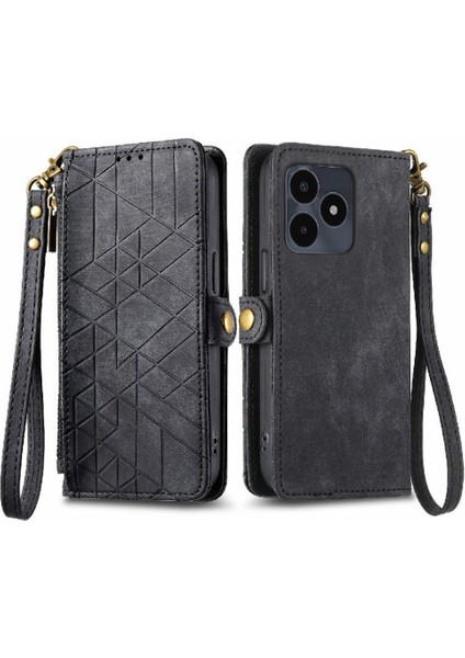 Realme Not 50 Için Flip Case Basit Iş Darbeye Kapak Kapak Cüzdan (Yurt Dışından)