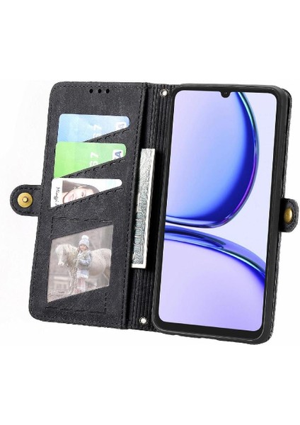 Realme Not 50 Için Flip Case Basit Iş Darbeye Kapak Kapak Cüzdan (Yurt Dışından)