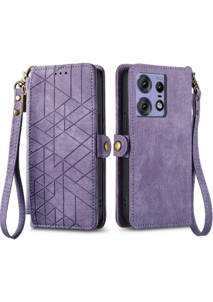 Motorola Kenar 50 Pro Için Flip Case Kapak Cüzdan Darbeye Basit (Yurt Dışından)