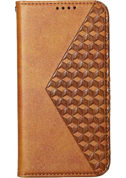 IPhone 15 Için Flip Case Pro El Kayışı Günlük Kullanım Eşkenar Dörtgen Şekli Standı Cüzdan (Yurt Dışından) modelleri