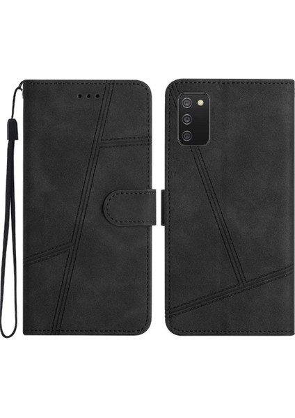 Samsung Galaxy A02S Flip Case Için Folio Bilek Kayışı Cüzdan Pu Deri (Yurt Dışından)