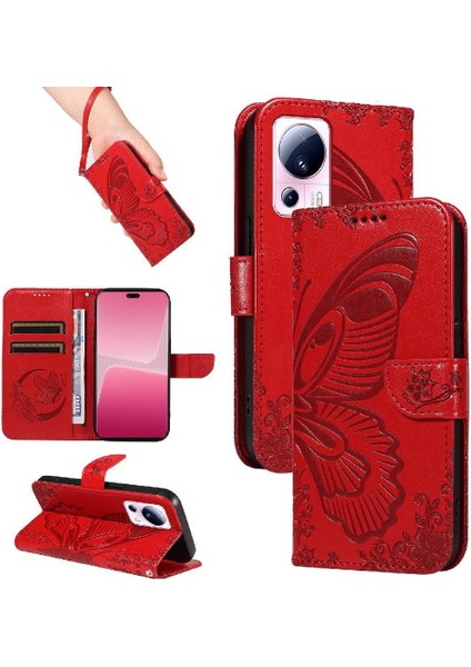 Kredi Kartı Yuvası ile Xiaomi 13 Lite Yüksek Kaliteli Deri Için Flip Case (Yurt Dışından)