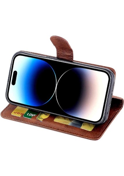 IPhone 14 Için Filp Durumda Pro Tam Koruma Kartı Tutucu Kickstand Pu (Yurt Dışından) modelleri