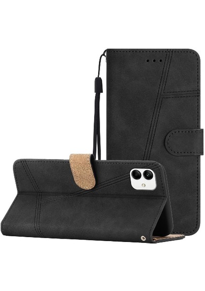 Samsung Galaxy A04E Cüzdan Pu Deri Bilek Kayışı Kart Yuvaları Için Flip Case (Yurt Dışından)