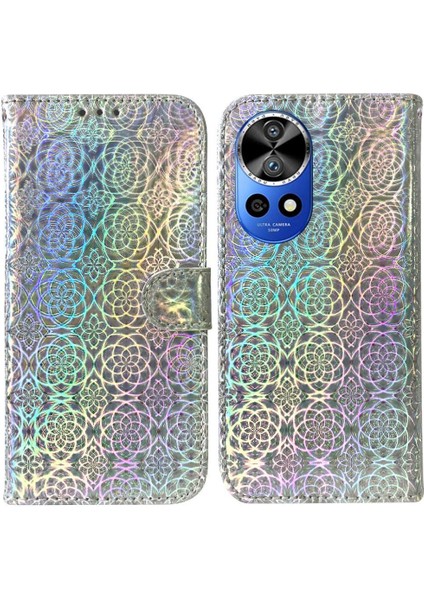 Mays Shop Huawei Nova 12 Pro Için Flip Case Glitter Renkli Premium Pu Deri Kart (Yurt Dışından)