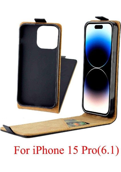 IPhone 15 Için Dikey Flip Case Pro Kart Yuvası Iş Tarzı Koruyucu (Yurt Dışından) fırsatları